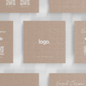 Beige Minimalistische moderne Influenzapunktion Quadratische Visitenkarte