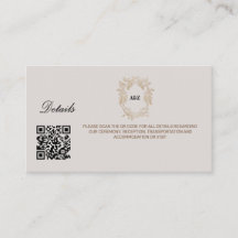 Beige Minimalistische WEDDING DETAILS QR CODE