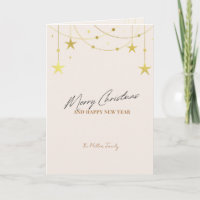 Beige Minimalistische Weihnachtskarte Custom Foto