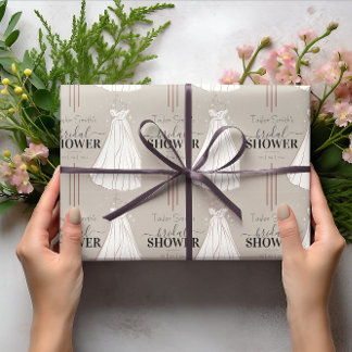 Beige minimalistischer Brautparty Süß Geschenkpapier