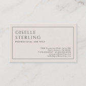 Beige minimalistischer QR-Code Professional Visitenkarte (Vorderseite)