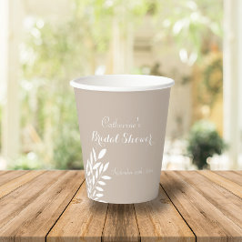 Beige minimalistisches Brautparty Pappbecher