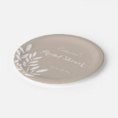 Beige minimalistisches Brautparty Pappteller (Schrägansicht)