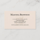 Beige minimalistisches modernes Design für Bäckere Visitenkarte (Rückseite)