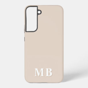 Beige   Minimalistisches modernes Initialen-Monogr Samsung Galaxy Hülle