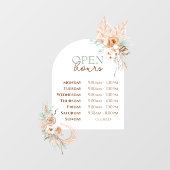 Beige Minze Rose und Arch Open Hours Fenster Fensteraufkleber (Blatt)