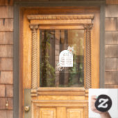 Beige Minze Rose und Arch Open Hours Fenster Fensteraufkleber (Haustür)