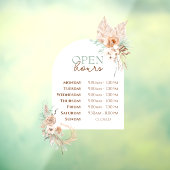 Beige Minze Rose und Arch Open Hours Fenster Fensteraufkleber (Blatt 3)