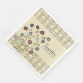 Beige mit Blumen Serviette (Ecke)