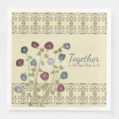 Beige mit Blumen Serviette (Vorderseite)