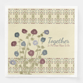 Beige mit Blumen Serviette
