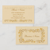 Beige mit BlumenVisitenkarte Visitenkarte (Vorne/Hinten)