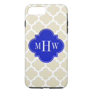 Beige mit marokkanischem #5 Royal Blue 3 Initial M Case-Mate iPhone Hülle