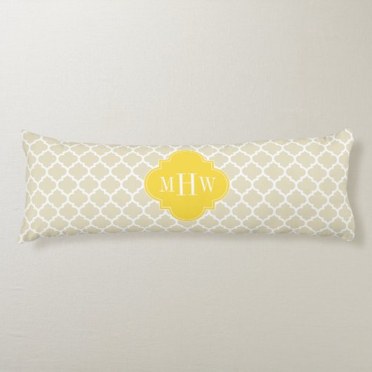 Beige, mit marokkanischer #5 Ananas 3 Initialmonog Seitenschläferkissen (Vorderseite)