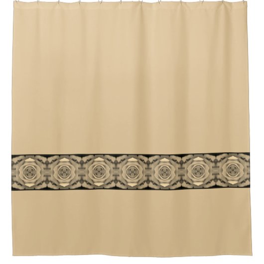 Beige mit Streifenakzent Duschvorhang (Vorderseite)