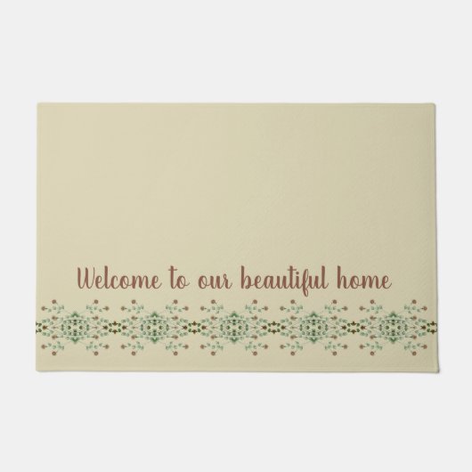 Beige mit Typografie-Bereich Fußmatte (Vorderseite)