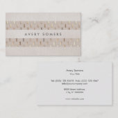 Beige mit vergoldetem Muster gestreifte Imitate Li Visitenkarte (Vorne/Hinten)