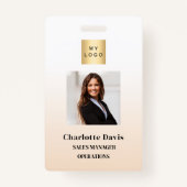 Beige Mitarbeiter Foto ID Unternehmen Sicherheit Ausweis (Vorderseite)