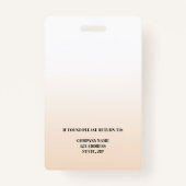 Beige Mitarbeiter Foto ID Unternehmen Sicherheit Ausweis (Rückseite)