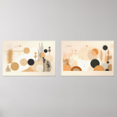 Beige Mitte Jahrhundert Bilderwand Sets (Vorderseite)