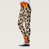 Beige Mix tiger Muster Capri Leggings (Links)
