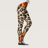 Beige Mix tiger Muster Capri Leggings (Rechts)