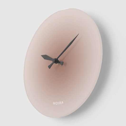 Beige Mocha Brown Radial Gradient Große Wanduhr (Winkel)