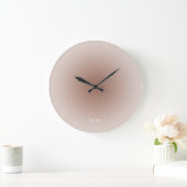 Beige Mocha Brown Radial Gradient Große Wanduhr (Zuhause)