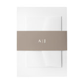 Beige Mocha Monogram Wedding Einladung Bauchband Einladungsbanderole (Vorderseite Beispiel)