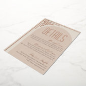 Beige Modern Deko Arch Enclosure Card Folieneinladung (Gedreht)