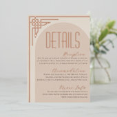 Beige Modern Deko Arch Enclosure Card Folieneinladung (Stehend vorne)