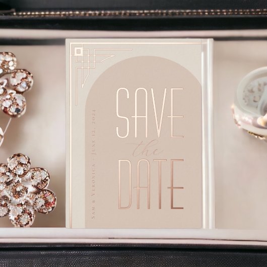 Beige Modern Deko Arch Folieneinladung