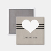 Beige Modern Heart Magnet (Vorderseite/Rückseite)
