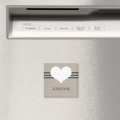 Beige Modern Heart Magnet (In Situ (Geschirrspüler))