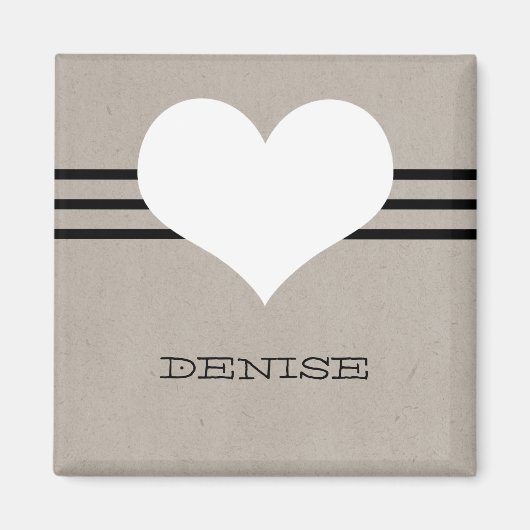 Beige Modern Heart Magnet (Vorne)
