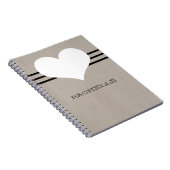 Beige Modern Heart Notebook Notizblock (Rechte Seite)