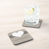 Beige Modern Heart Untersetzer Set (Rechte Seite)