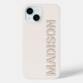Beige Modern Monogram Name Case-Mate iPhone Hülle (Rückseite)