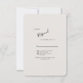 Beige Modern Wedding RSVP gerundet (Vorderseite)