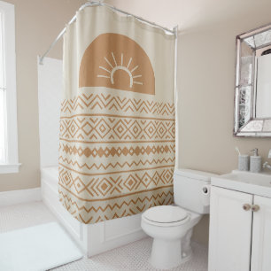 Beige moderne bohemian Duschvorhang
