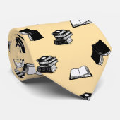 Beige Moderne Buchbibliophile Buchmuster Krawatte (Gerollt)