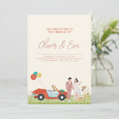 Beige Moderne Einladung zur Hochzeit (Stehend Vorderseite)