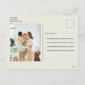 Beige moderne Feiertagspostkarte (Rückseite)