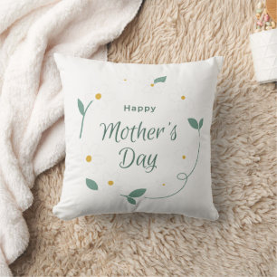 Beige Moderne florale Happy Mother Day Kissen