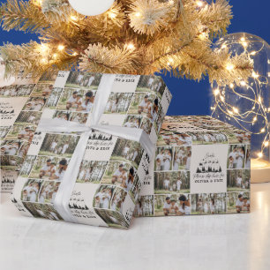 Beige moderne Foto Weihnachten Geschenkpapier