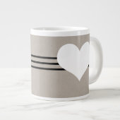 Beige Moderne Heart Jumbo Tasse (Vorderseite Rechts)