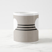 Beige Moderne Heart Jumbo Tasse (Vorderseite)