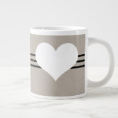 Beige Moderne Heart Jumbo Tasse (Rechts)