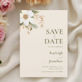 Beige Moderne Hochzeit der Wasserfarben Save The Date