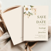 Beige Moderne Hochzeit der Wasserfarben Save The Date